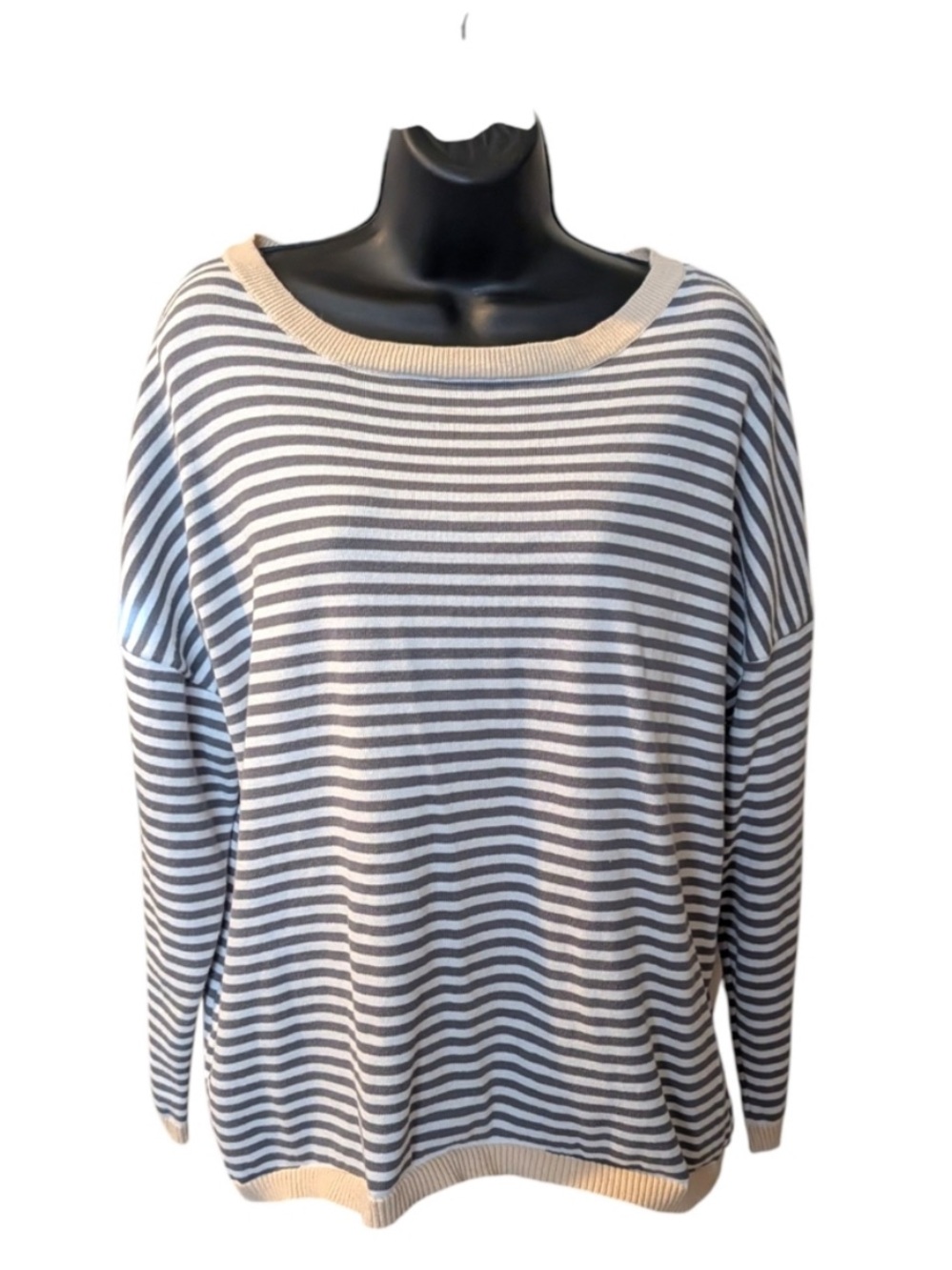 Dokotoo Striped Scoop Neck Sweater EUC